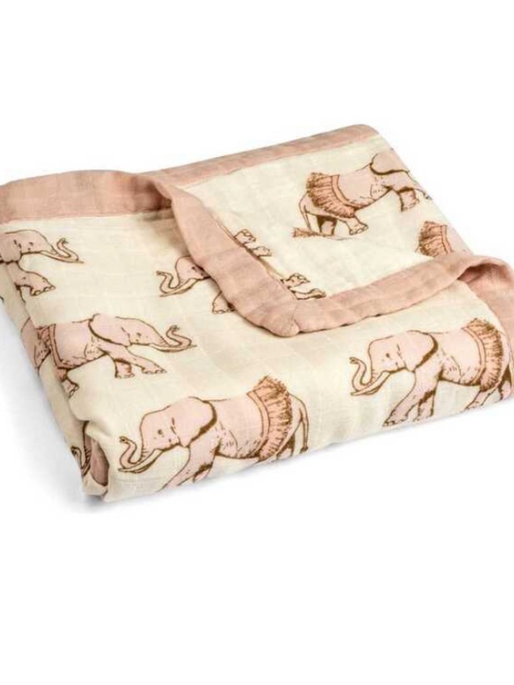 Milkbarn Tutu Pink and Cream Elephant Big Lovely Three Layer Blanket Throw